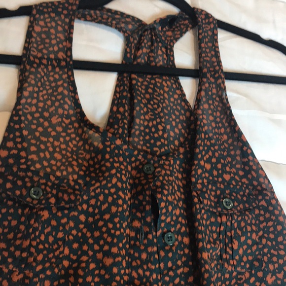 Leopard print tank- blue and orange - Picture 1 of 2